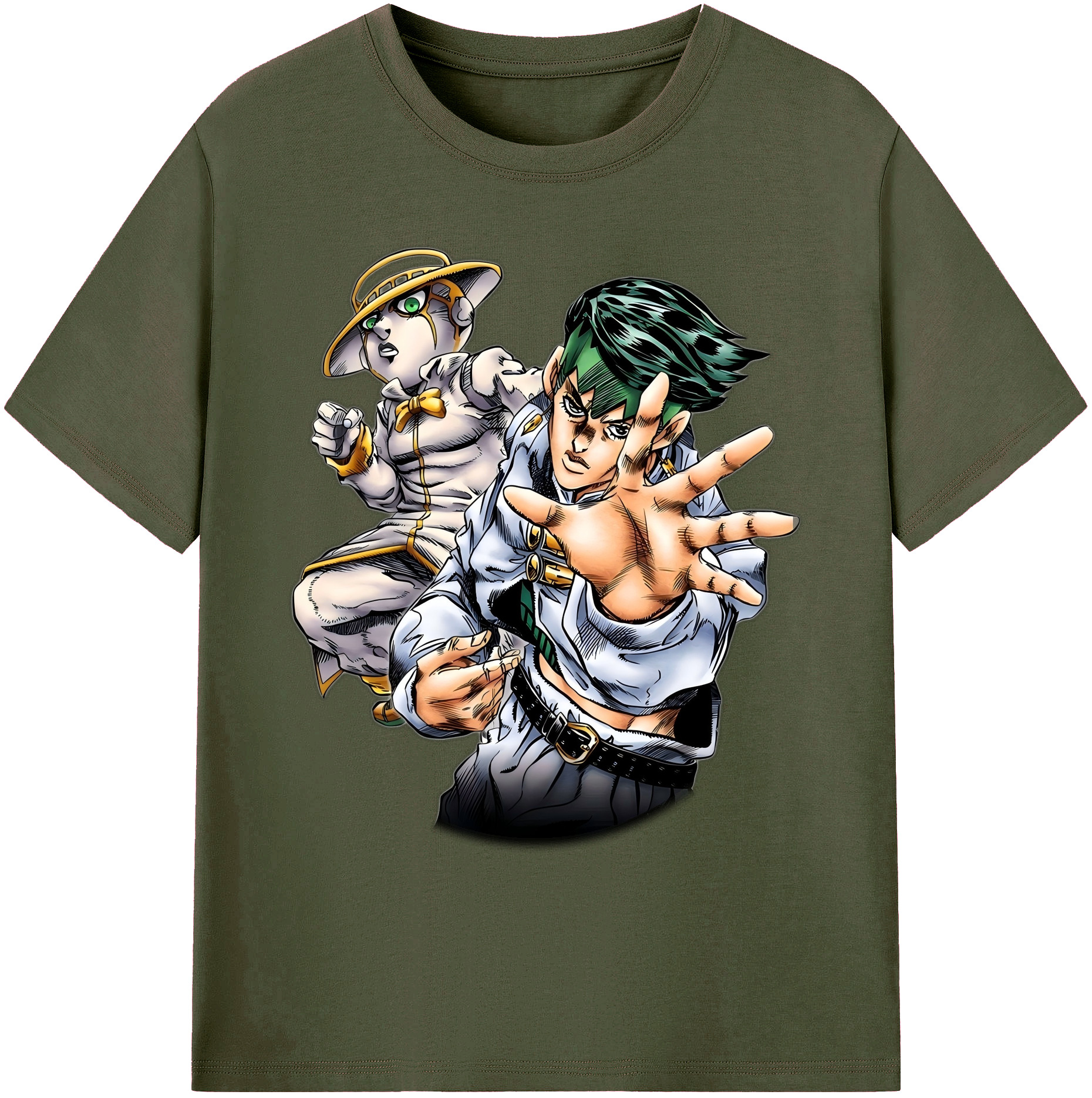 （画像用） ジョジョの奇妙な冒険 岸辺 露伴（きしべ ろはん） JoJo's Bizarre Adventure Rohan Kishibe 綿100％ メンズ半袖Tシャツ｜肌触りやわらか＆通気性